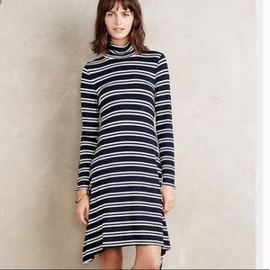 Anthropologie Maeve Stripe Long Sleeve Dress S